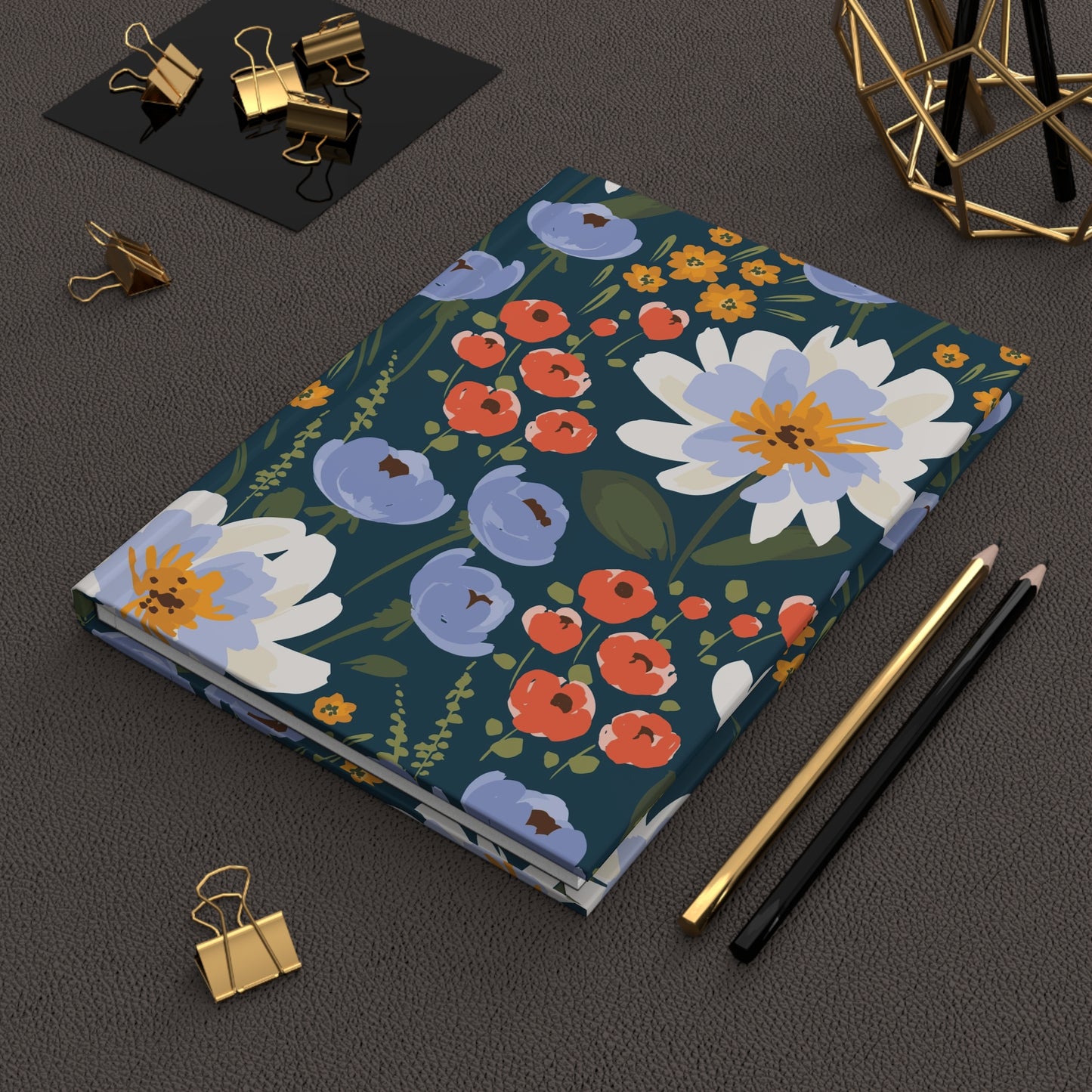 Flowers & Poppies Hardcover Journal