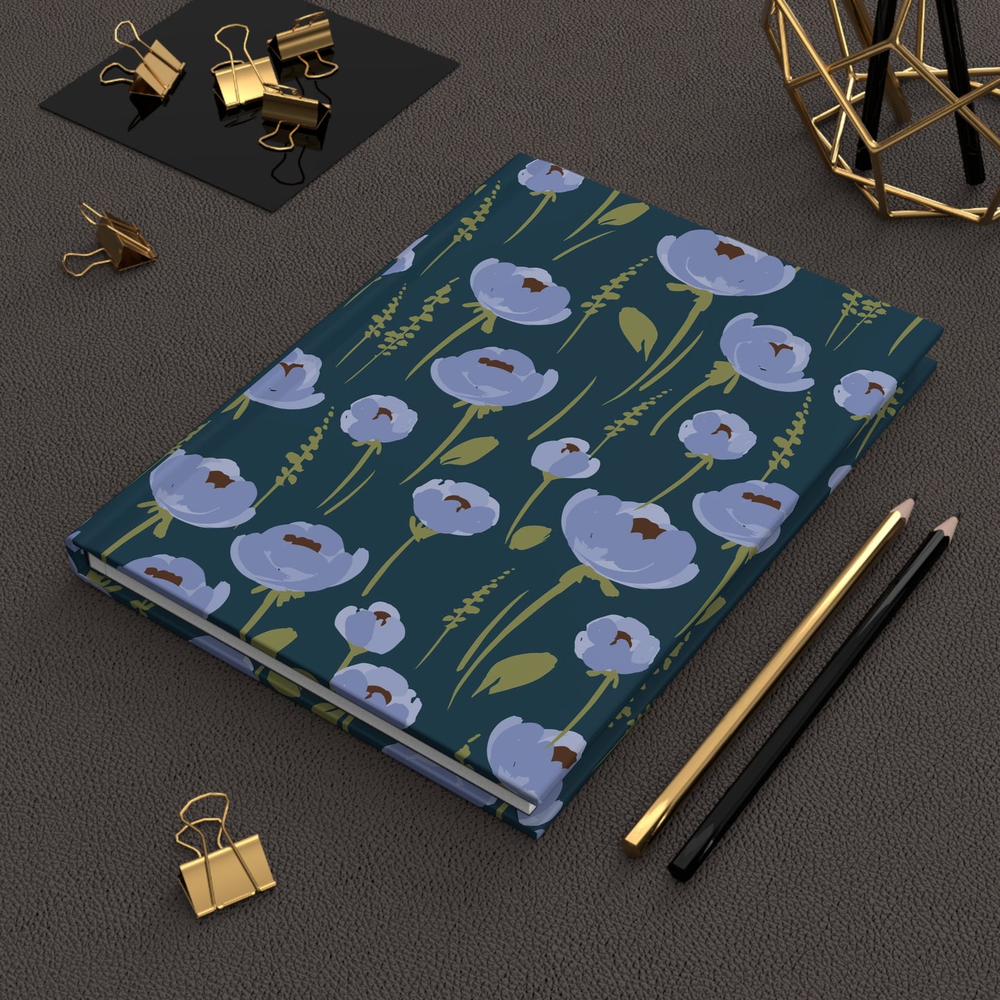 Blue Poppy Hardcover Matte Journal