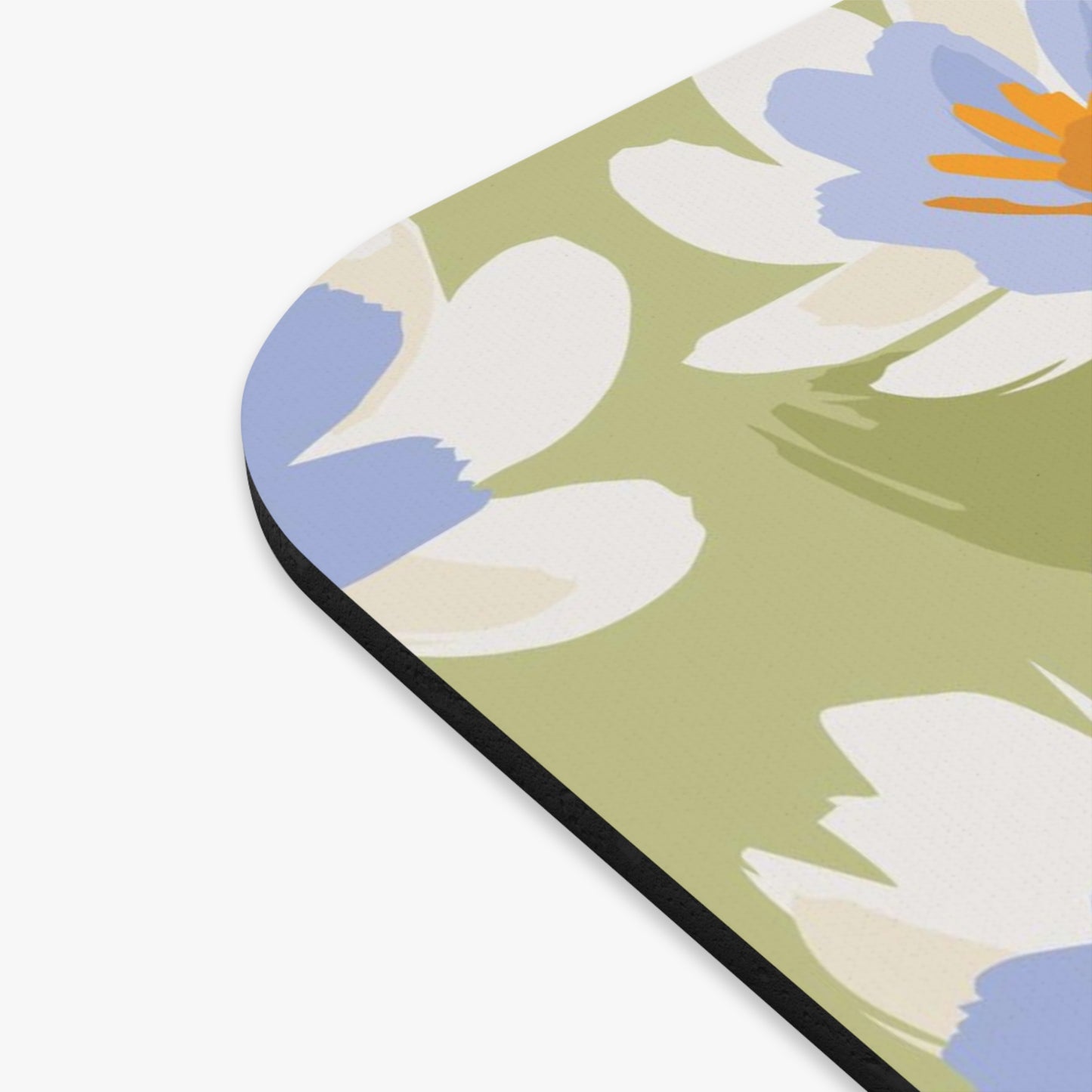 White Floral She Juggles Mouse Pad