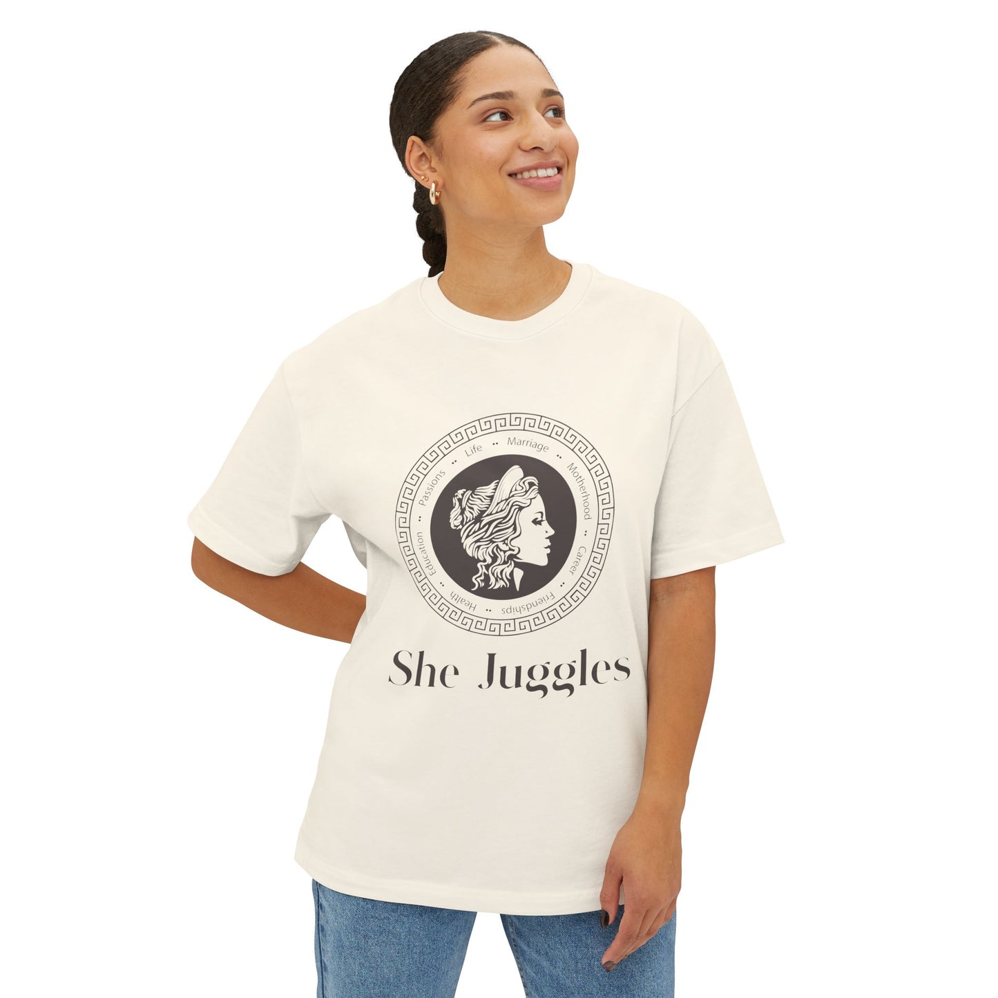 She Juggles Oversized Boxy Tee