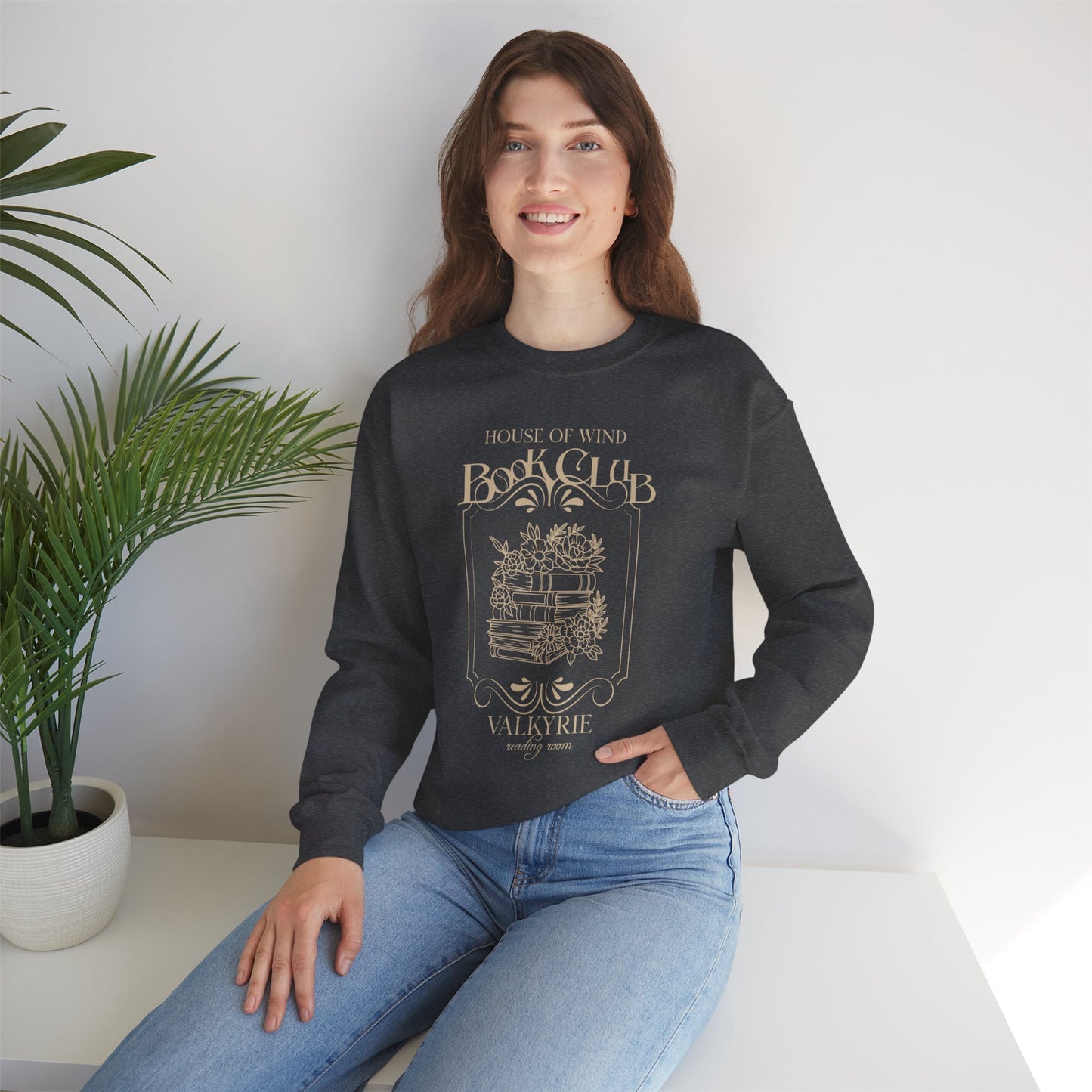 House of Wind Book Club Valkyrie Reading Room Heavy Blend™ Crewneck Sweatshirt