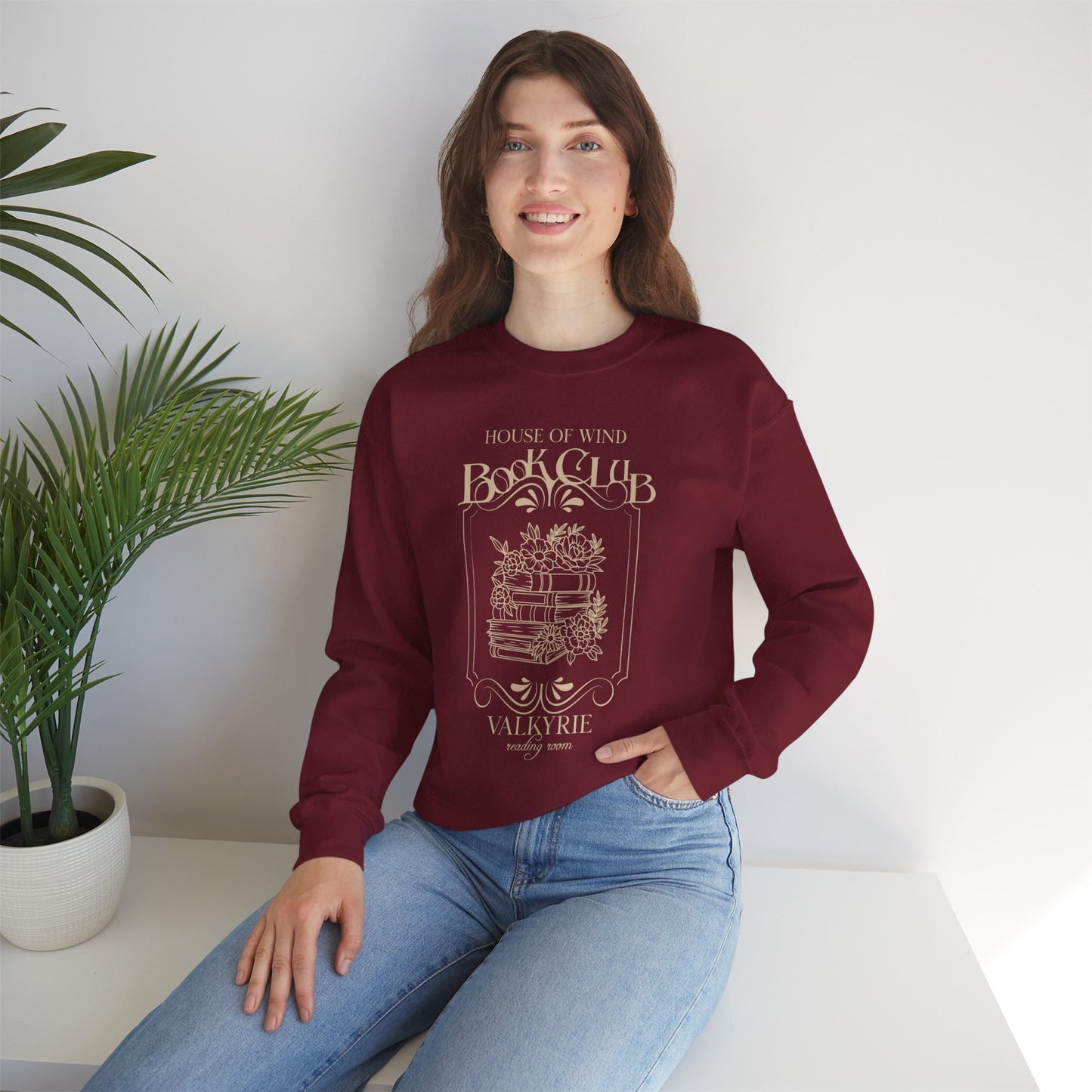 House of Wind Book Club Valkyrie Reading Room Heavy Blend™ Crewneck Sweatshirt