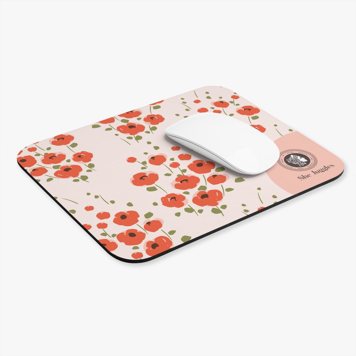 Red Poppy She Juggles Mouse Pad