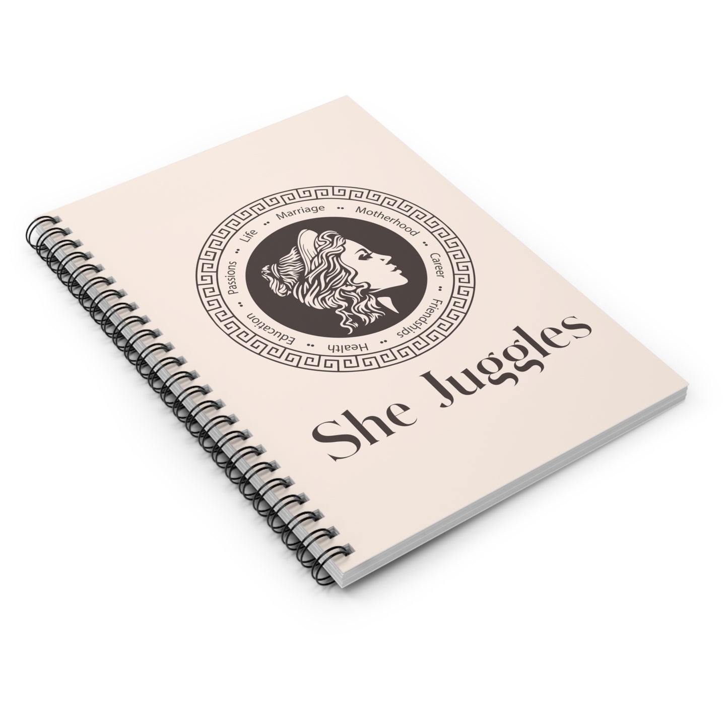 She Juggles Lined Spiral Notebook