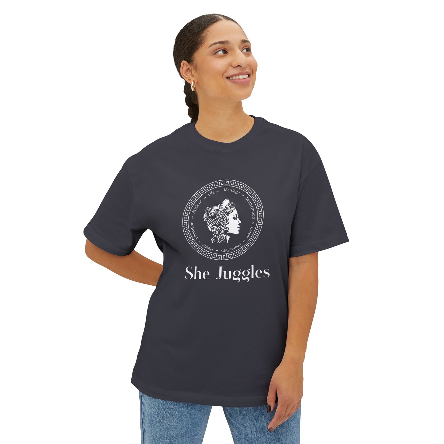 She Juggles Oversized Boxy Tee