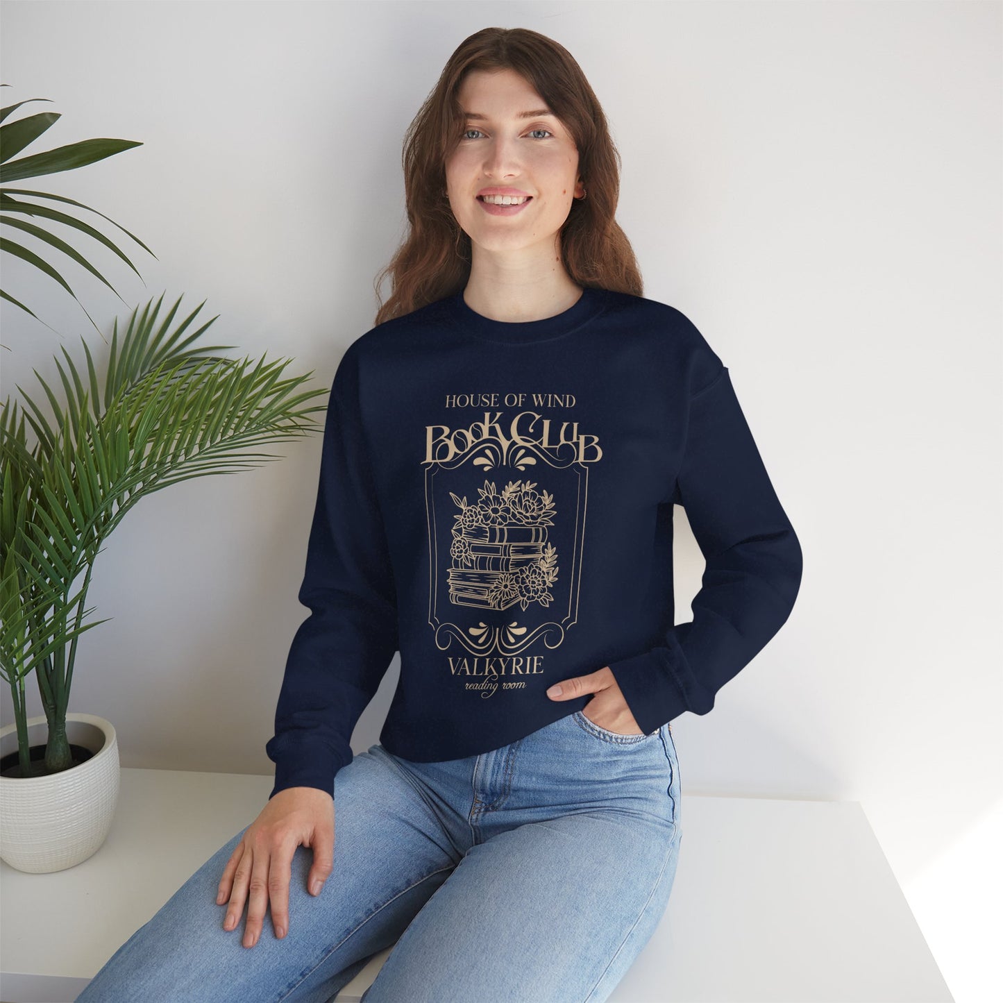 House of Wind Book Club Valkyrie Reading Room Heavy Blend™ Crewneck Sweatshirt
