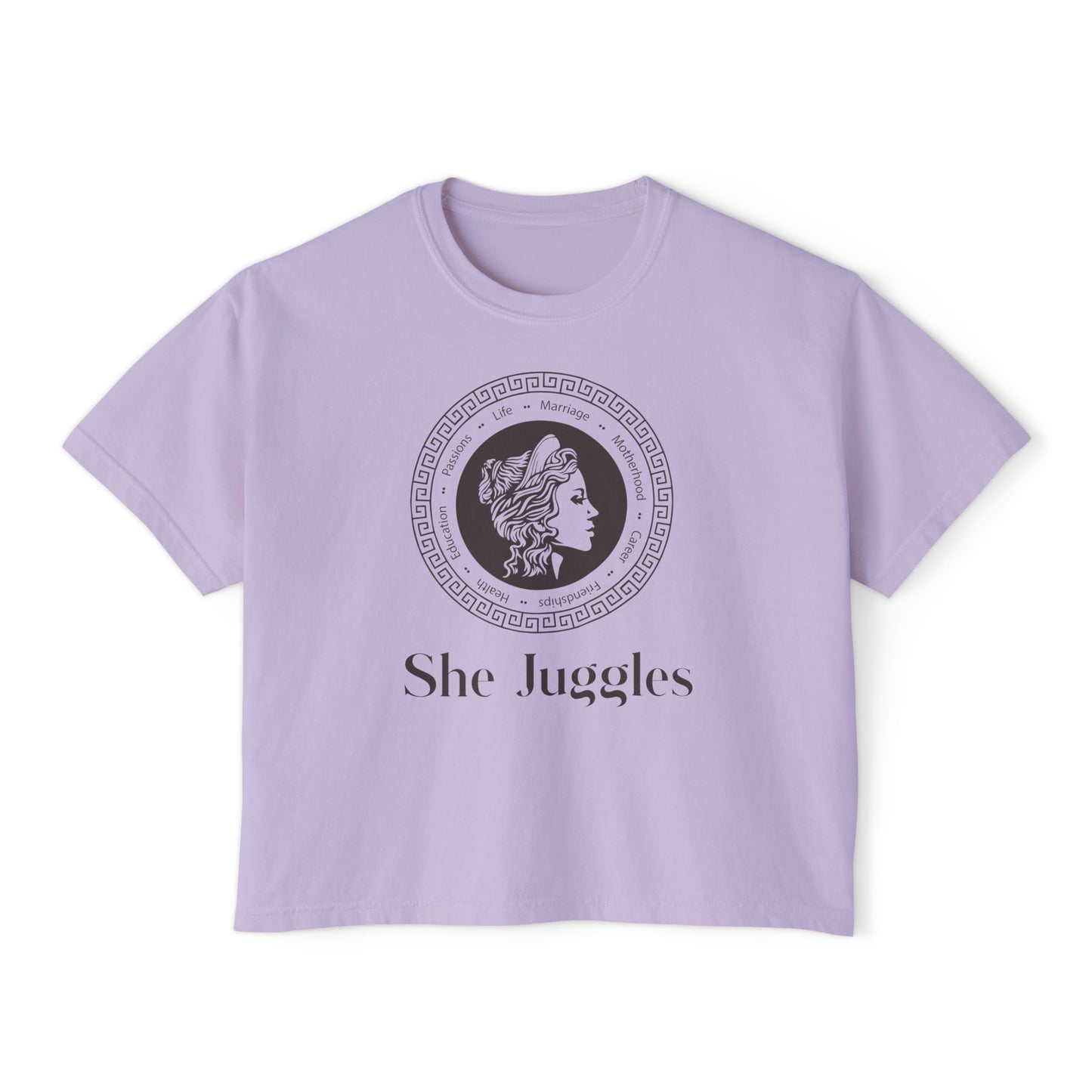 She Juggles Cropped Boxy Tee