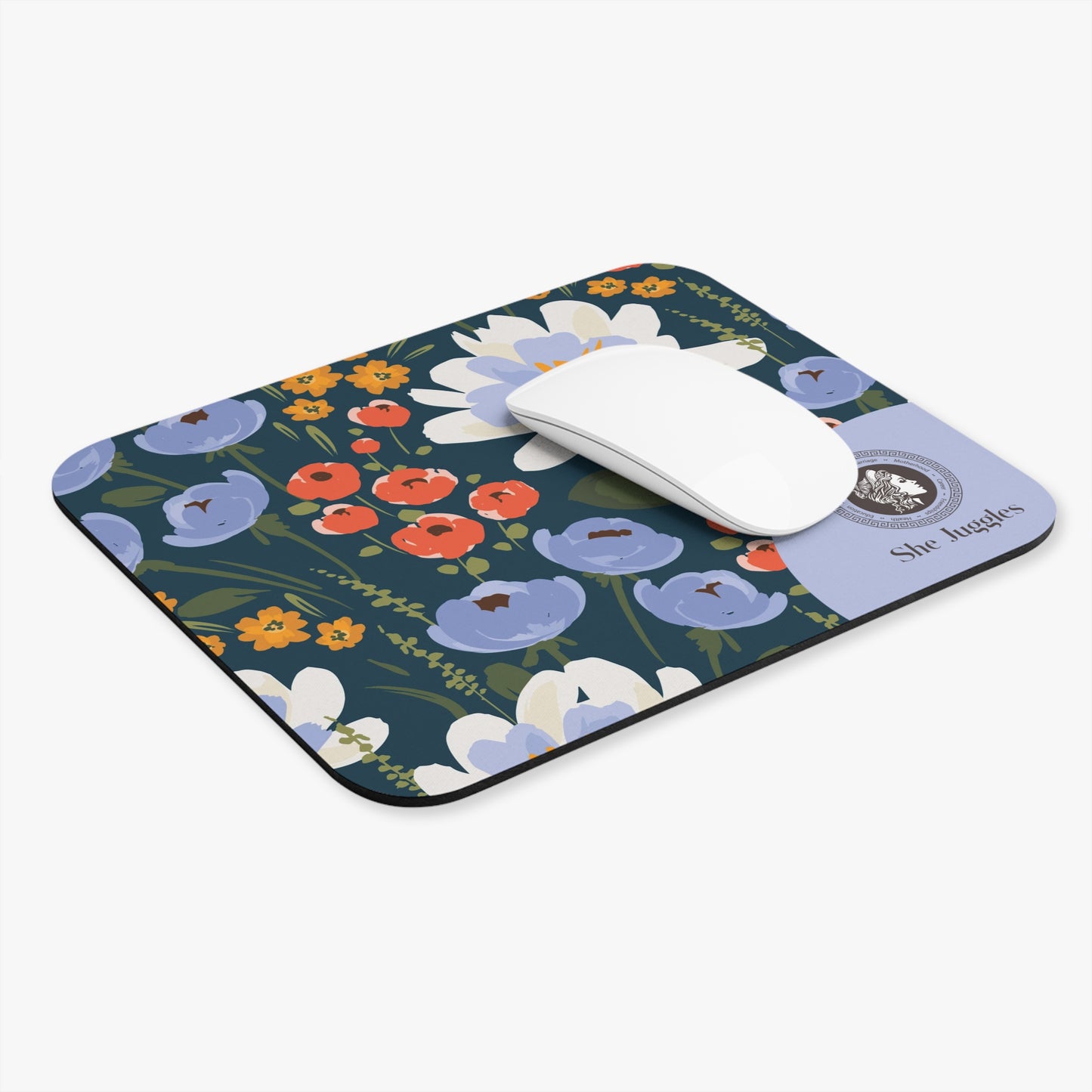 Floral She Juggles Mouse Pad