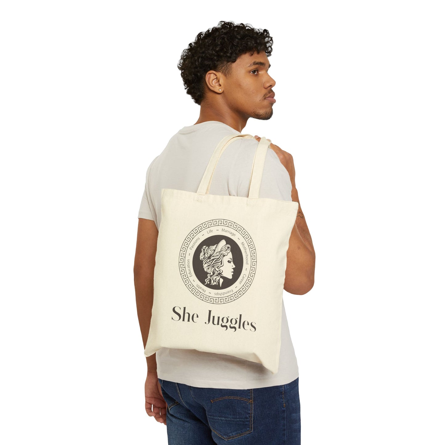 She Juggles Cotton Canvas Tote Bag