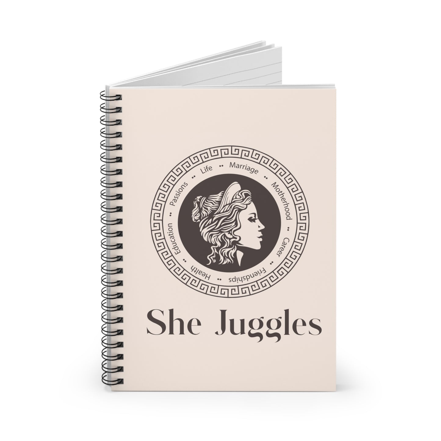 She Juggles Lined Spiral Notebook