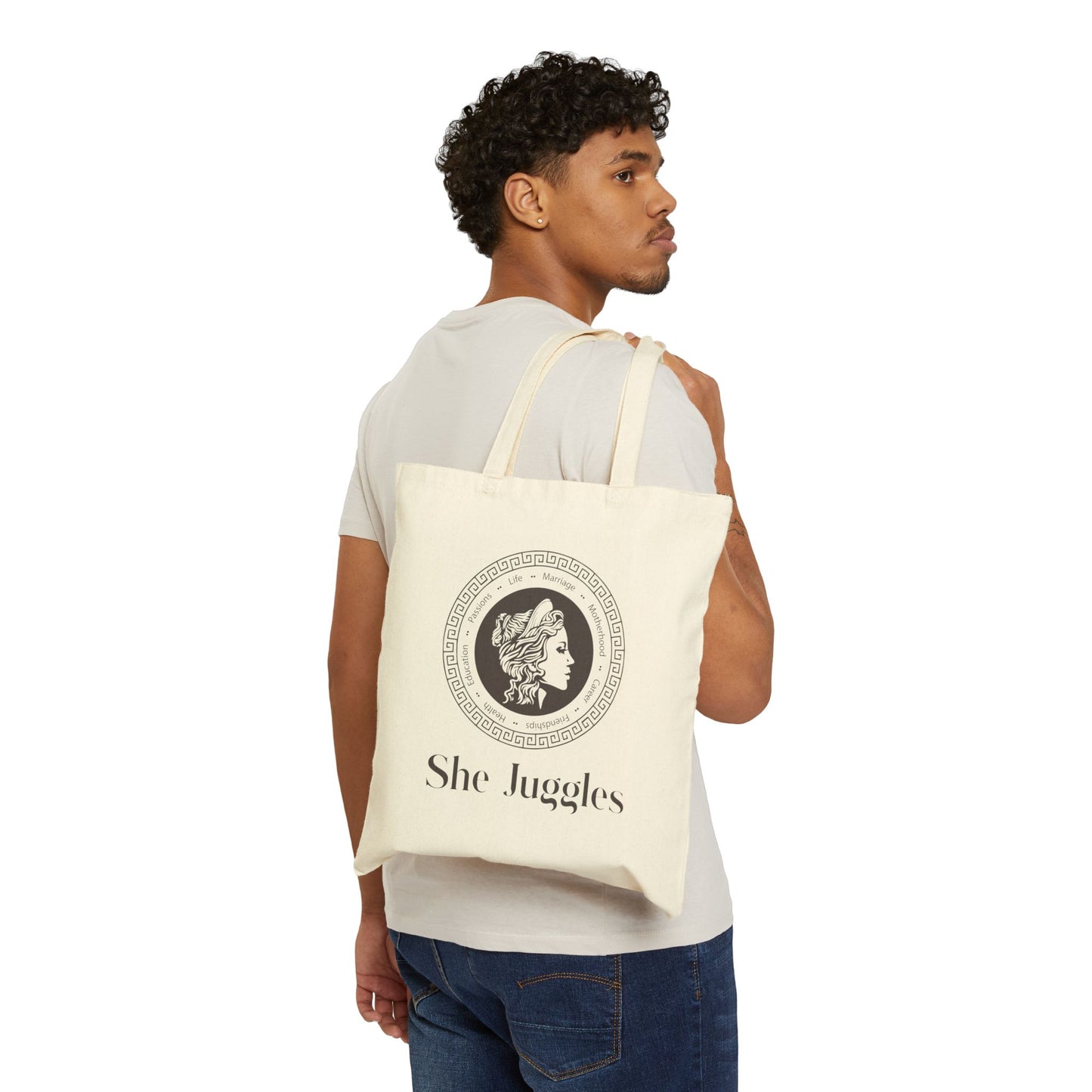 She Juggles Cotton Canvas Tote Bag