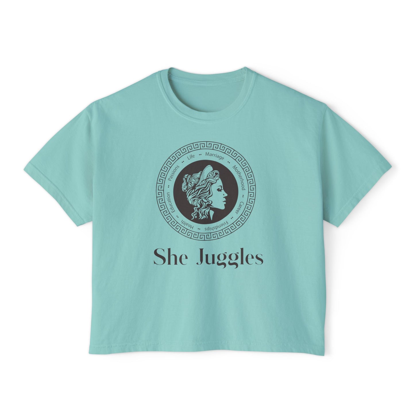 She Juggles Cropped Boxy Tee