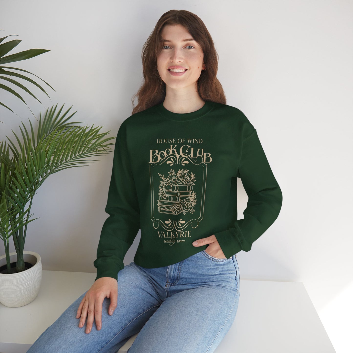 House of Wind Book Club Valkyrie Reading Room Heavy Blend™ Crewneck Sweatshirt