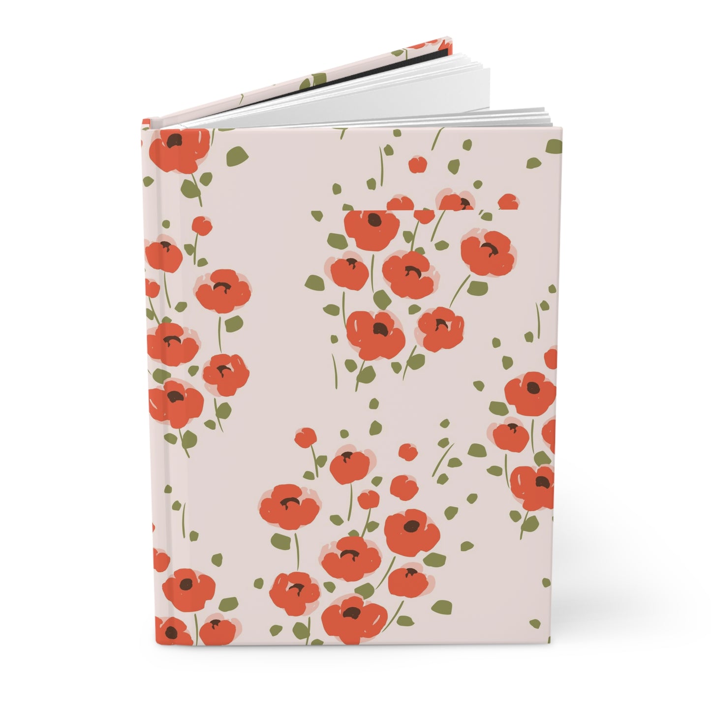 Red Poppies Hardcover Journal