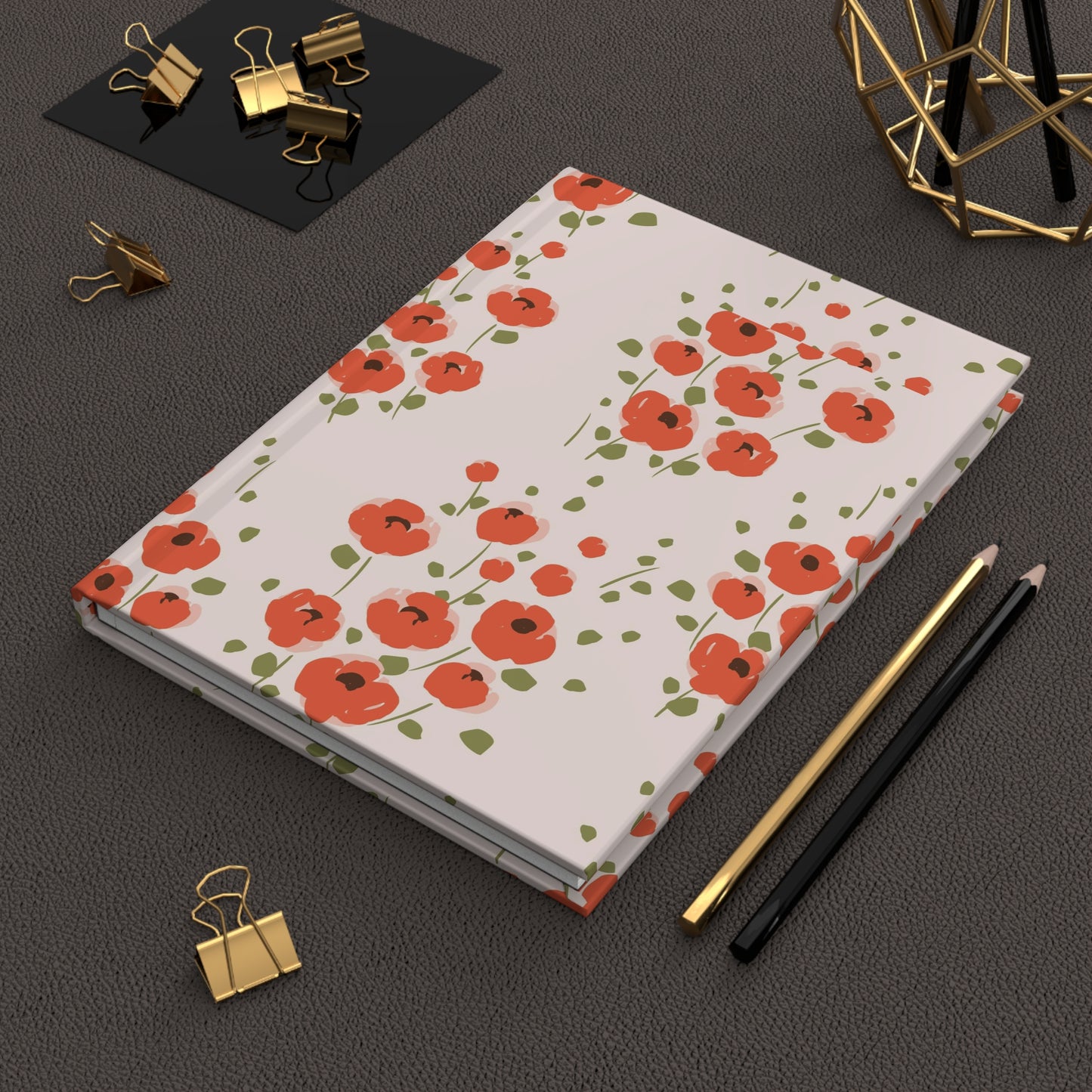 Red Poppies Hardcover Journal