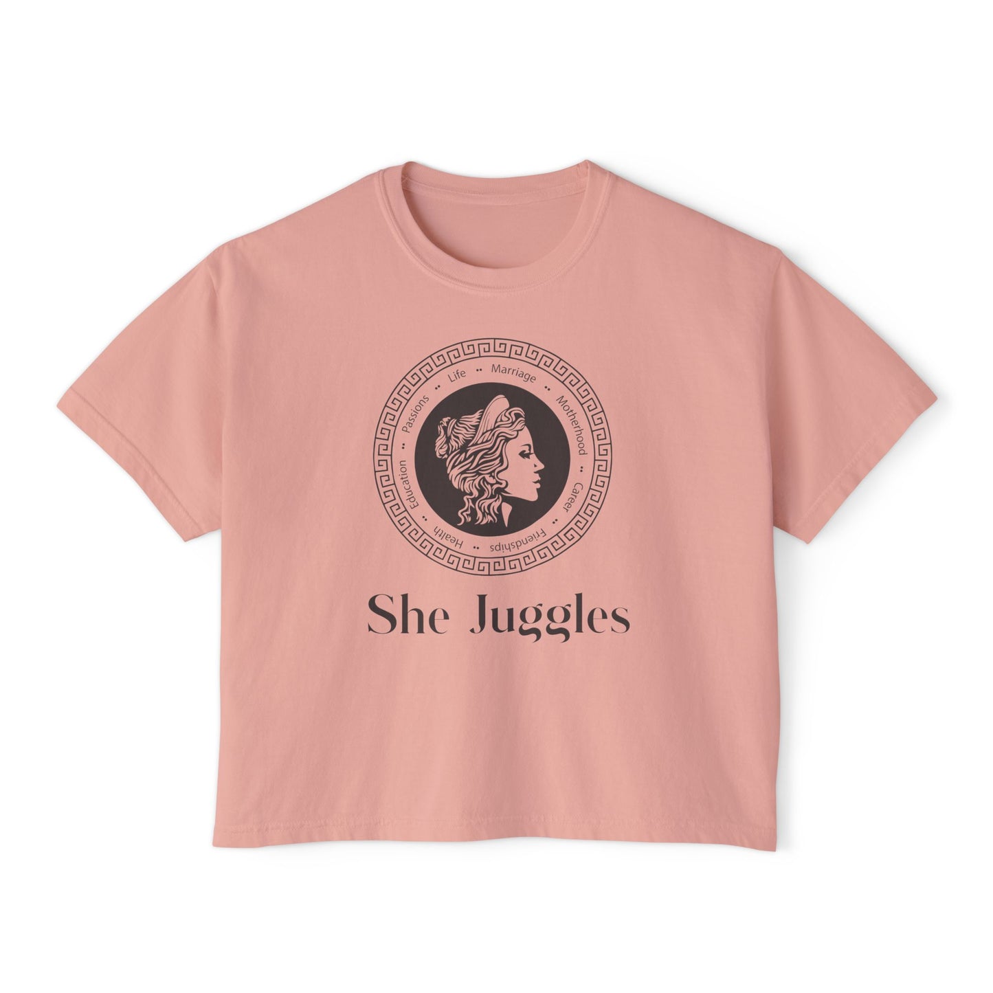 She Juggles Cropped Boxy Tee
