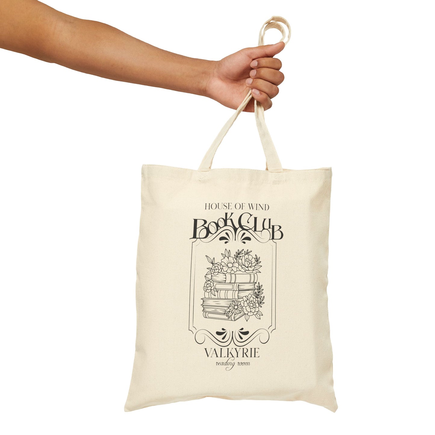 House of Wind Book Club Valkyrie Reading Room Cotton Canvas Tote Bag