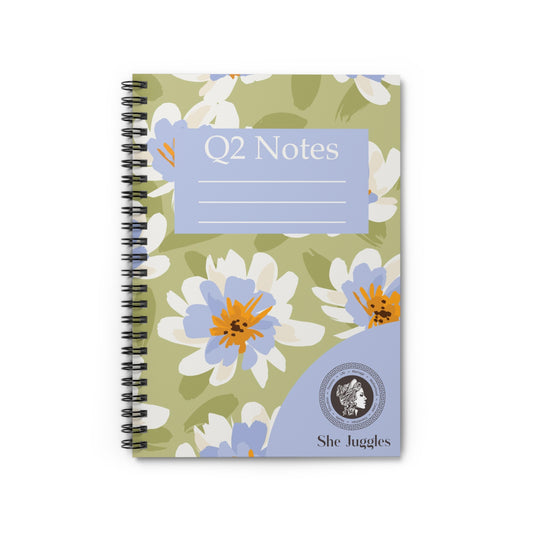 Q2 Floral She Juggles Spiral Notebook