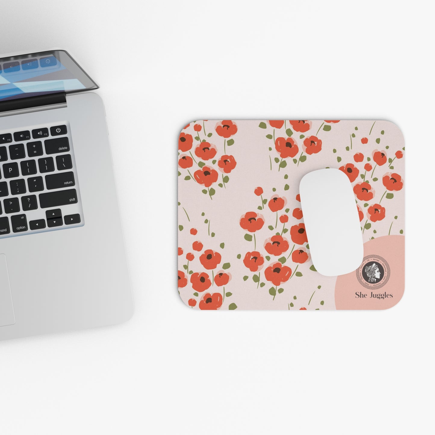 Red Poppy She Juggles Mouse Pad