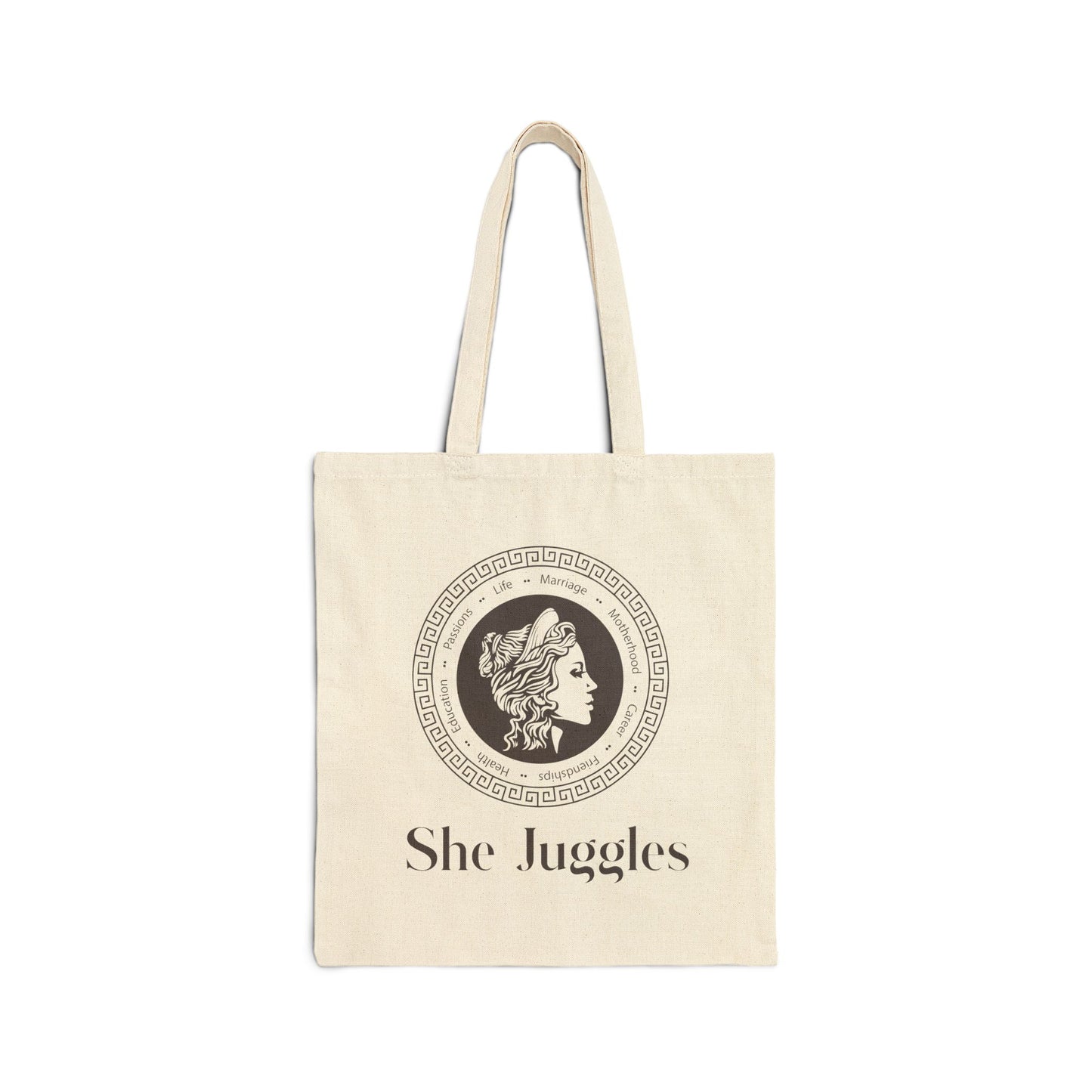 She Juggles Cotton Canvas Tote Bag