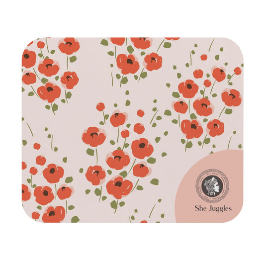 Red Poppy She Juggles Mouse Pad