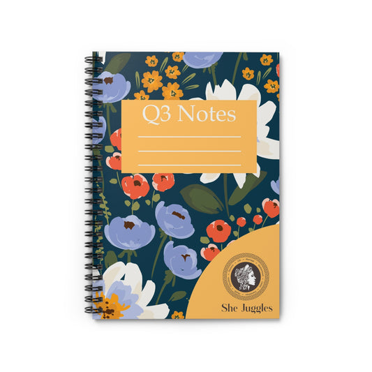 Q3 Floral She Juggles Spiral Notebook