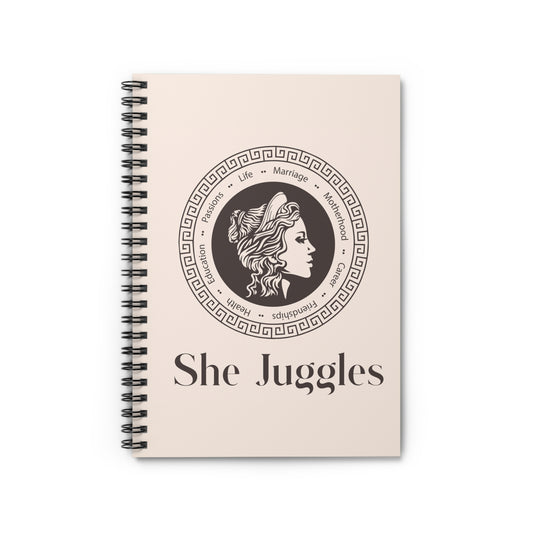 She Juggles Lined Spiral Notebook