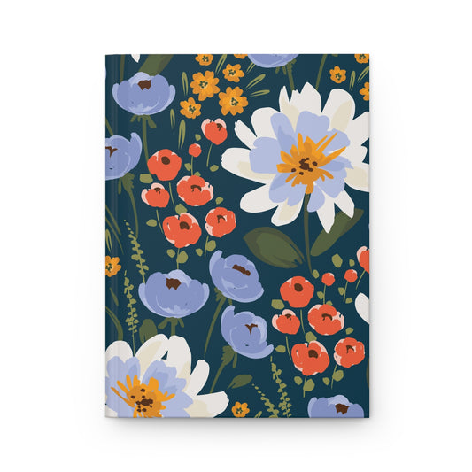 Flowers & Poppies Hardcover Journal