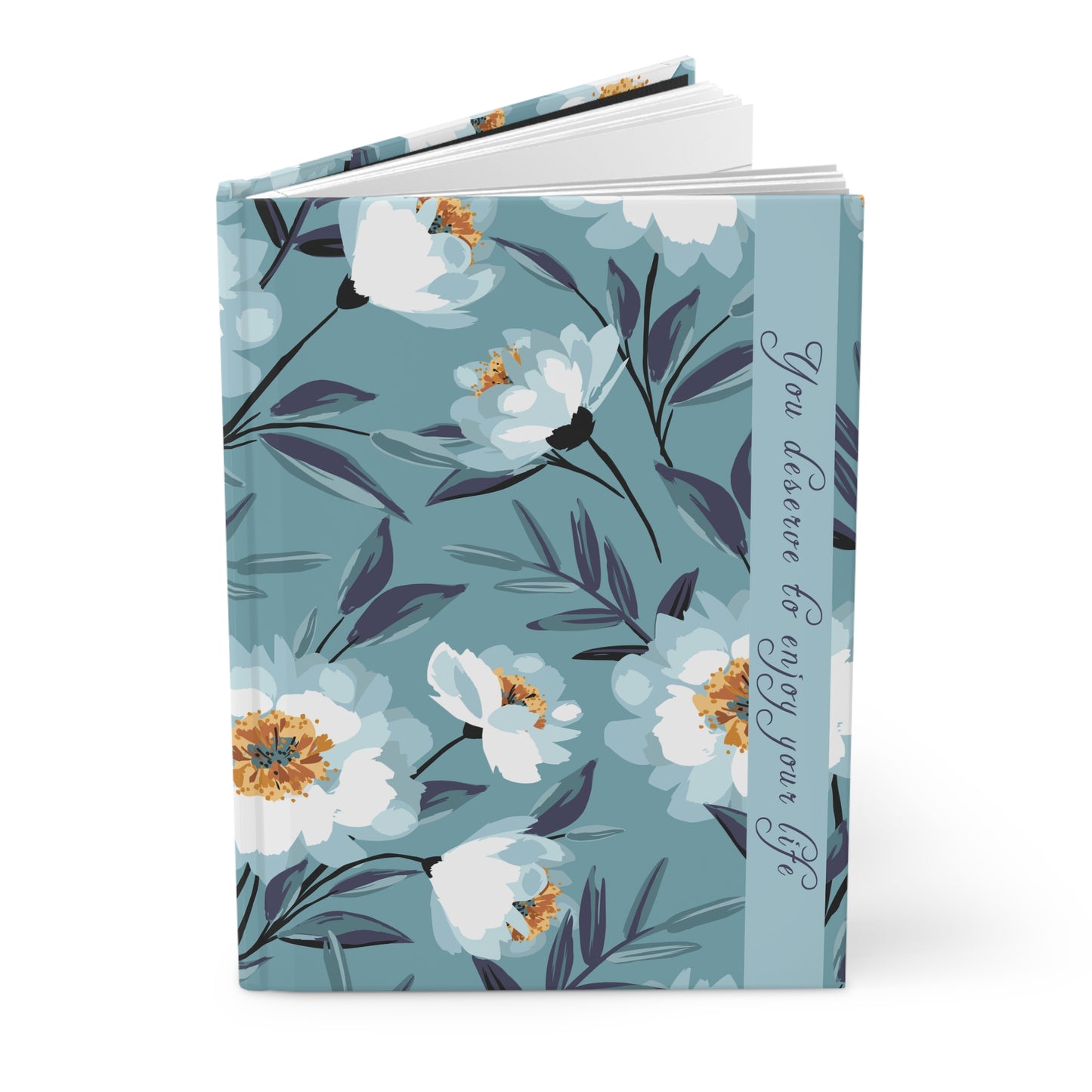 Inspirational Peony Hardcover Journal