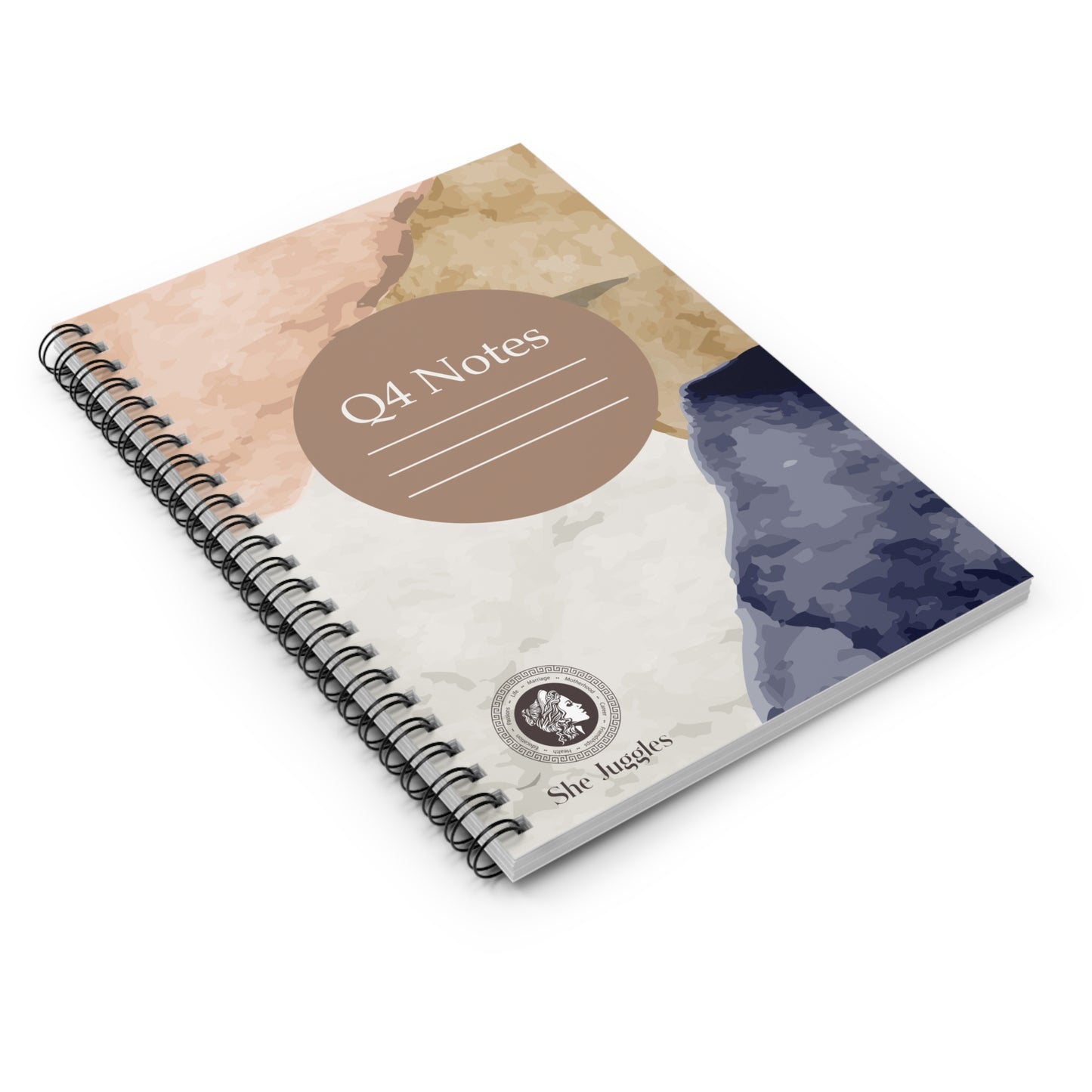 Q4 Marble She Juggles Spiral Notebook