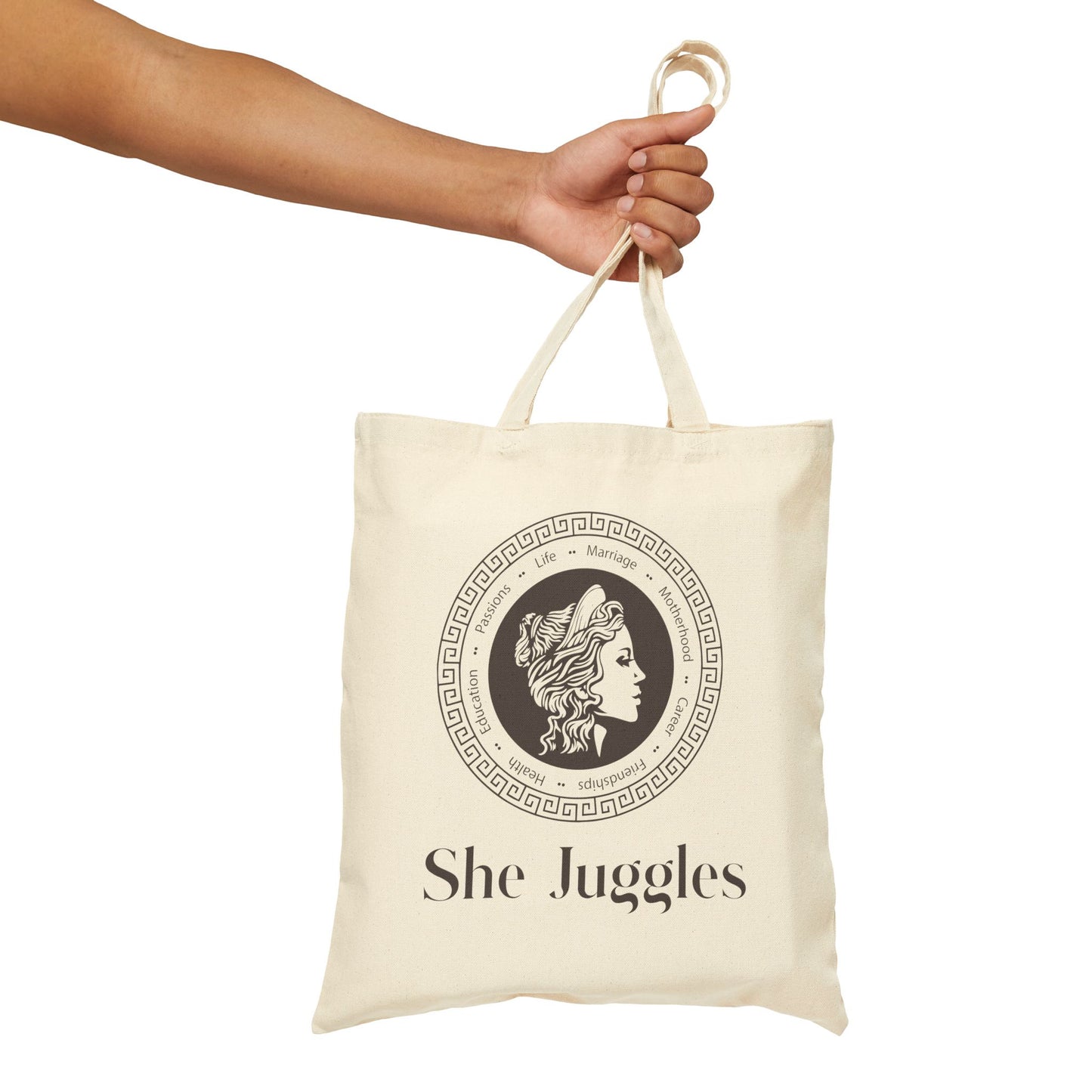 She Juggles Cotton Canvas Tote Bag